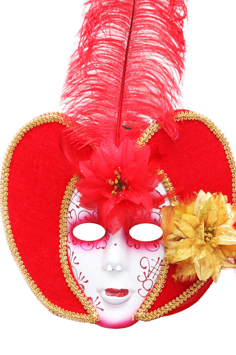 MASCHERA DOMINO VENEZIANO ROSSO